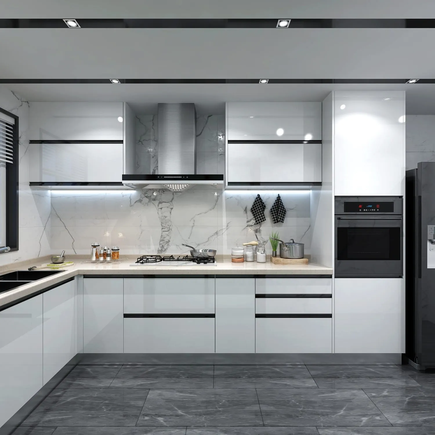 Acraylic Exclusive Concreate Kitchen Cabinet