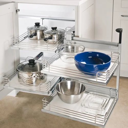 Stainless Steel Magic Corner Kitchen Unit