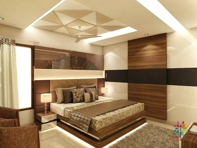 Cozy Bedroom With Ceilling Decoration